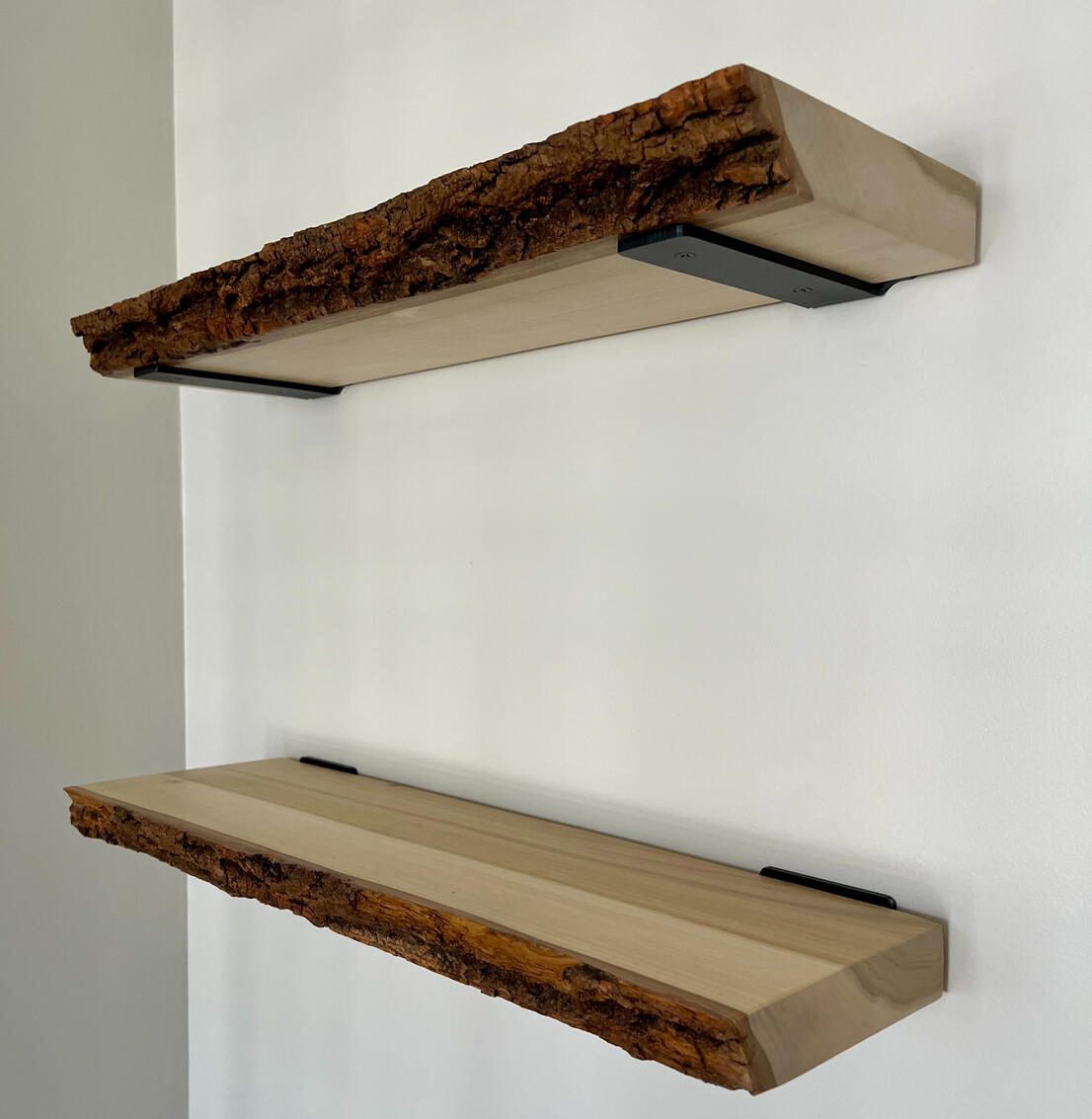 Two poplar shelves