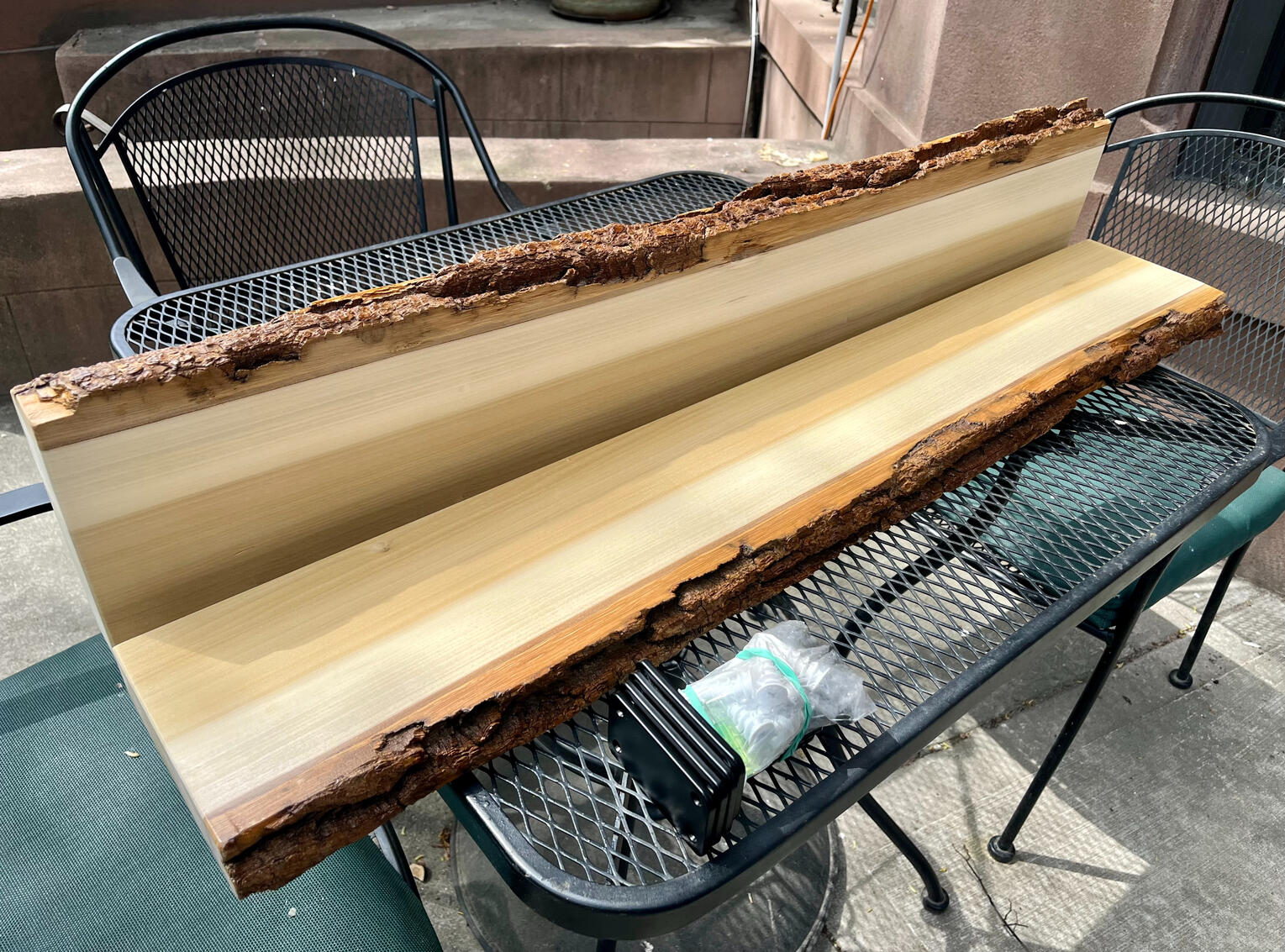Two poplar shelves