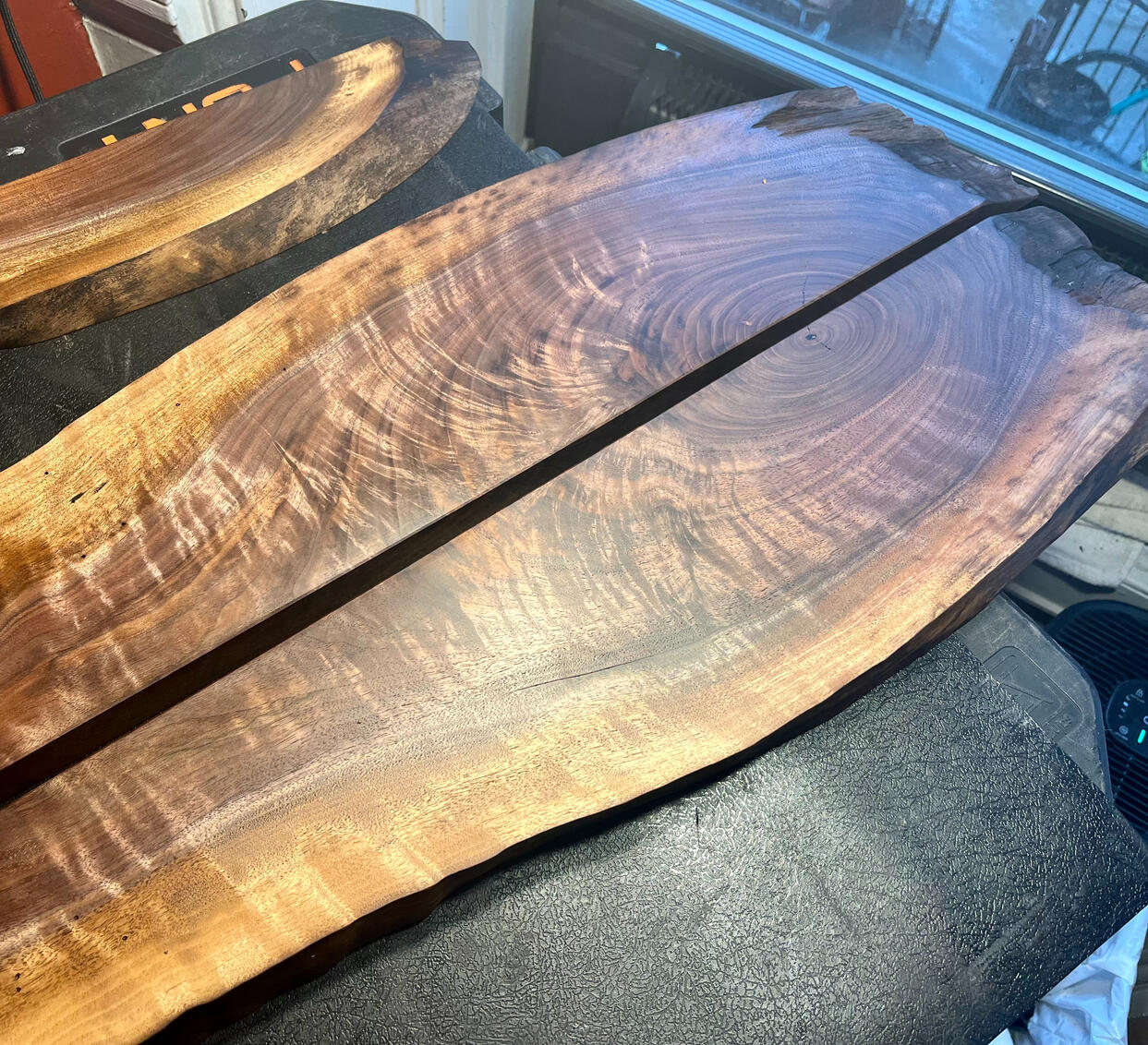 Figured black walnut grain
