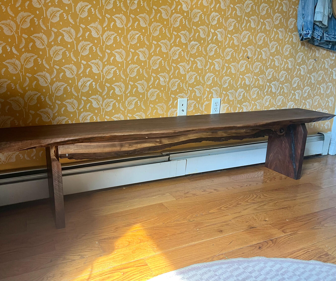 Black walnut live edge bench