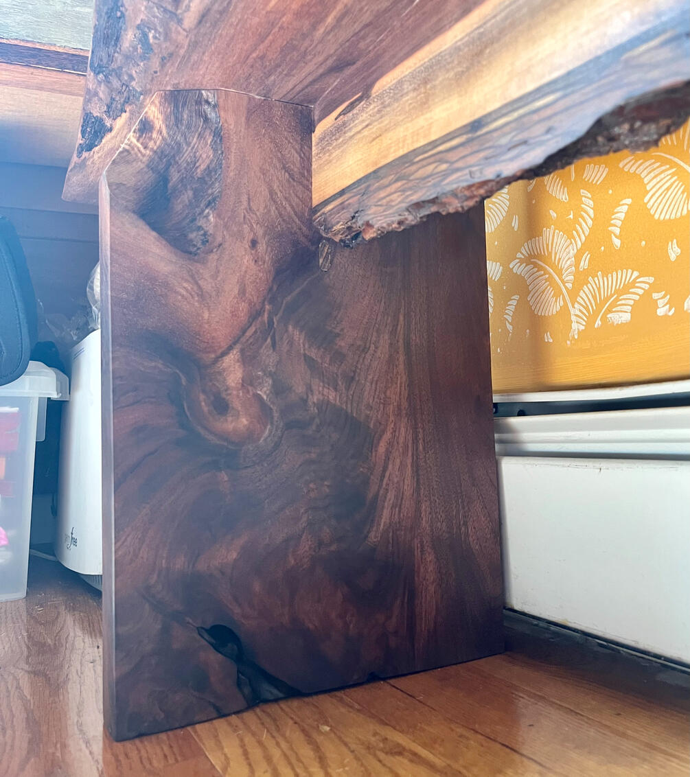Black walnut bench leg
