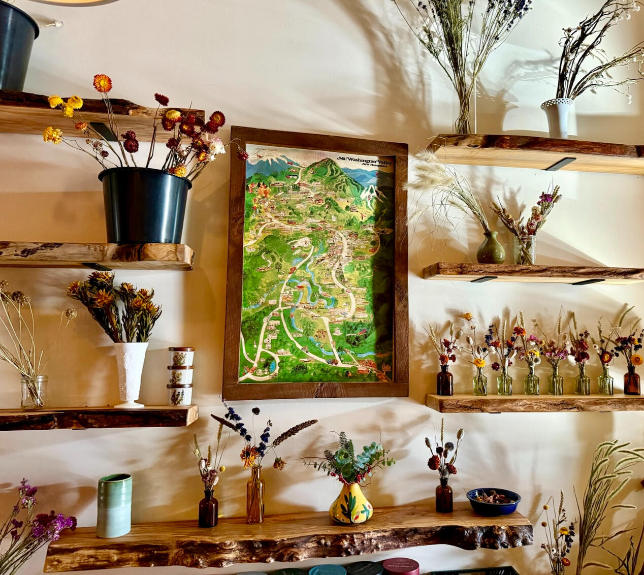 Maple shelving arrangement